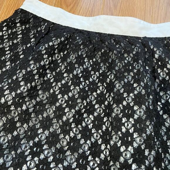 KENSIE Floral Lace Satin Skirt Black - 4 - Picture 8 of 11